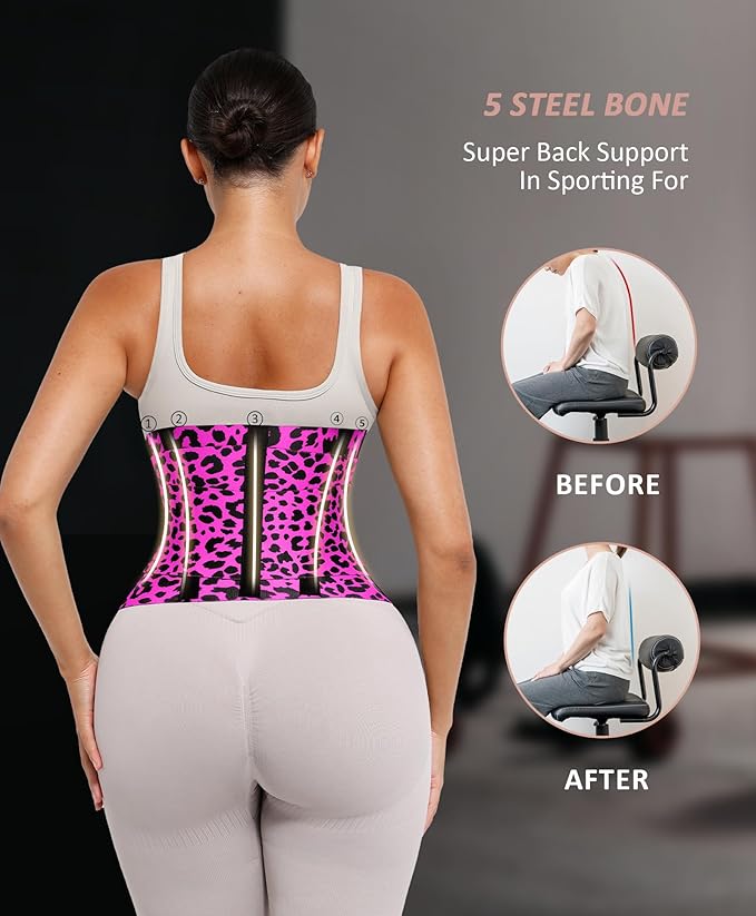 FeelinGirl Waist Trainer Belt Waist Cincher Trimmer Ab Belt Tummy Control Body Shaper with Triple Wrap Women and Men