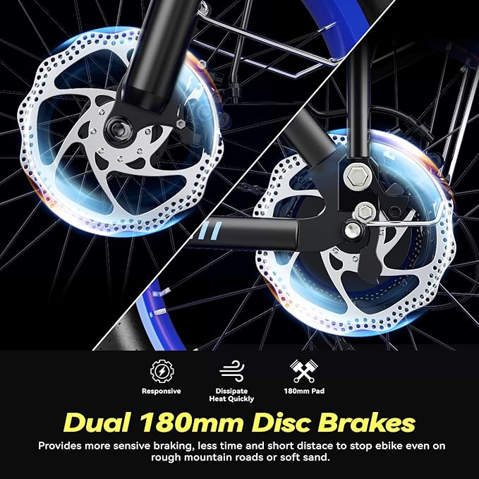 Foldable Electric Bike for Adults, 30+MPH, 48V 20Ah Removable Lithium Battery up to 80Miles, 20" Fat Tire 1000W Peak Motor Dirt Ebike Adult Electric Bicycle for Commute Beach Mountain E Bike