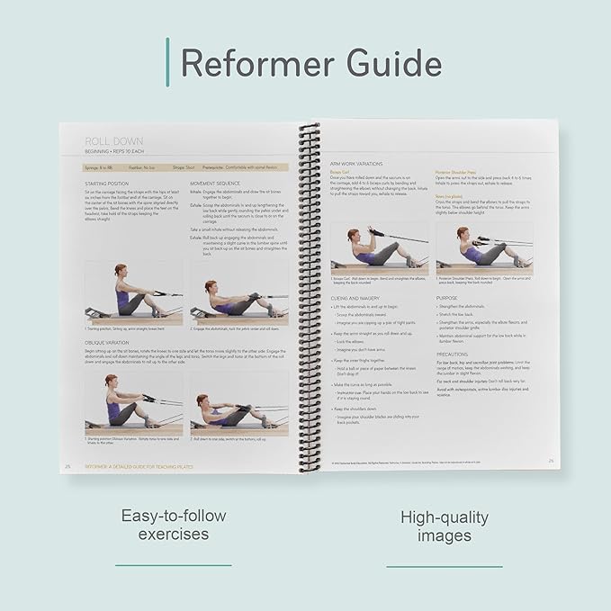 Balanced Body Reformer Guide, Pilates Reformer Guide for Workout Equipment, for Home Gym or Studio Use
