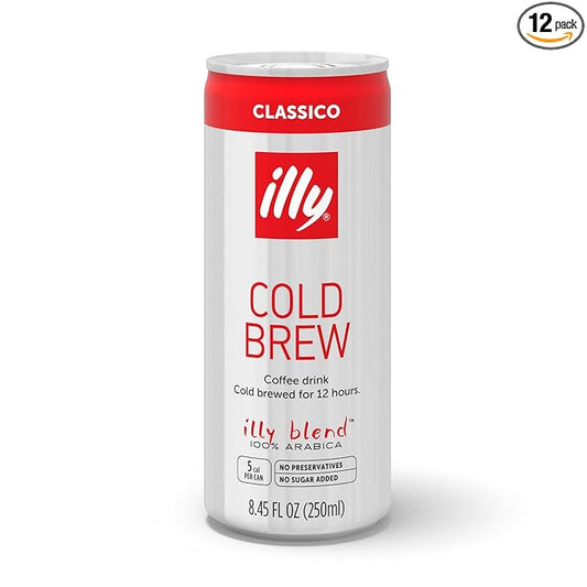 illy Ready To Drink Cold Brew Coffee - 100% Arabica, Smooth & Refreshing Taste - Convenient, Easy To Carry Cans - 8.5 oz., 12 Pack