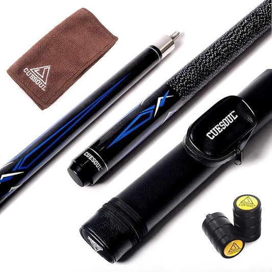 CUESOUL 58 Inch 19oz/20oz Maple Billiard Stick Pool Cue Set 11.5mm/13mm Tip[Weight Adjustable]