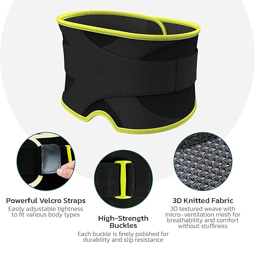 Back Brace for Lower Back Pain Relief, 8X Powerful Support System,Lumbar Support Belt for Men & Women Ergonomic 3D knitted Design with Adjustable Strap for Fitness Running Home Pilates Green L