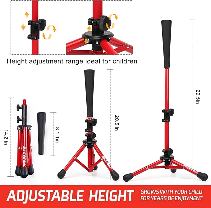 Baseball Tee for Kids,Youth Stand Set,Teeball Set,Youth Baseball,Softball Batting Tee Set,Easy Adjustable Height