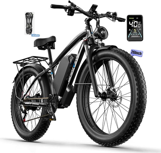 Ebike for Adults Electric, 52V 19.2Ah/32Ah, Peak 2000W/2500W E-Bike, 36/40MPH, 70 Miles/100Miles Long Range, Hydraulic Disc Brake, Off Road Snow Mountain E-Bike, 24"/26" Fat Tire Fast Electric Bicycle