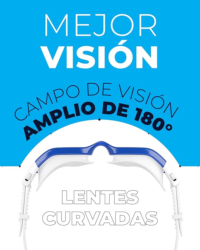 AqtivAqua Swimming Goggles, DX Wide View Swim Goggles for Adult Men Women, Anti Fog No Leaking