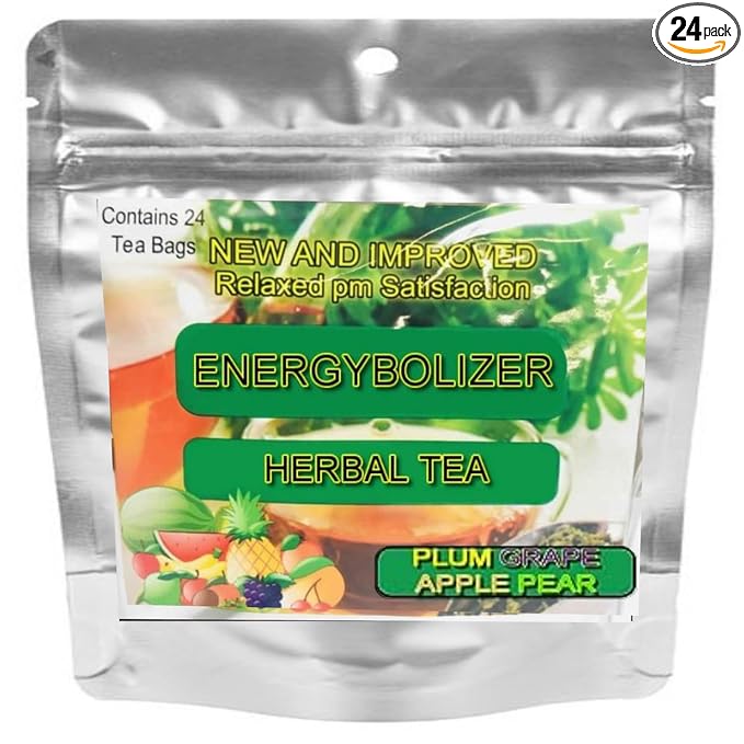 Energybolizer Perfect Weight Herbal Tea (24 Bags)| Natural Energy Booster for Women and Men | Increase Energy, Improve Digestion (Plum Grape Apple Pear)