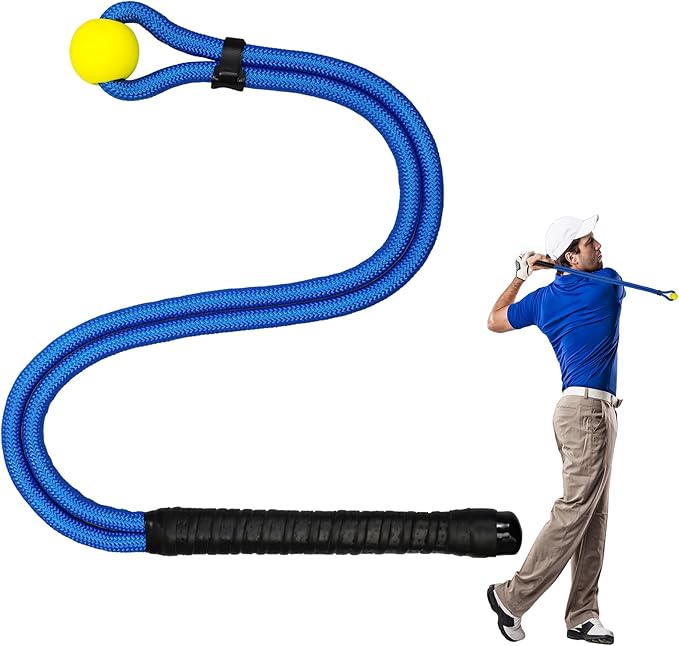 Golf Rope Swing Trainer, Golf Swing Training Aid to Improve Speed, Accuracy, Rhythm, Flexibility and Strength, Portable Golf Training Tool for Indoor/Outdoor Practice