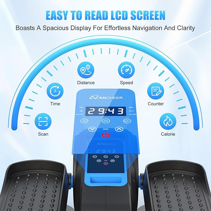 ANCHEER Under Desk Elliptical, Electric Leg Exerciser While Sitting for Seniors, Fully Assembled Motorized Ellipse Leg Exerciser Seated Elliptical Machine with 12 Adjustable Speeds