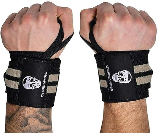 Gymreapers Weightlifting Wrist Wraps (IPF Approved) 18" Professional Quality Wrist Support with Heavy Duty Thumb Loop - Best Wrap for Powerlifting Competition, Strength Training, Bodybuilding