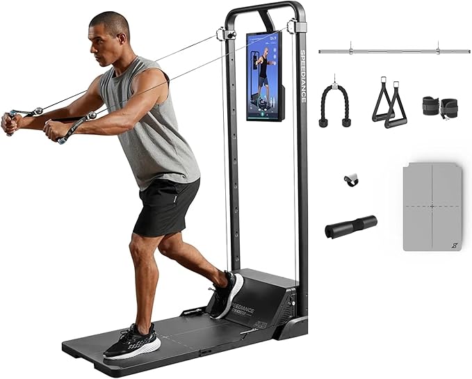 Gym Monster Smart Home Gym, Multifunctional Strength Training Machine, Smith Machine Power Cage Workout Station, Squat Rack Cable Machine, Full Body Fitness Equipment for Home Workout