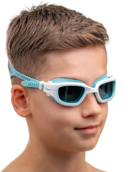AqtivAqua Swimming Goggles for Kids, MINI-DX Wide View Swim Goggles for Kids Boys Girls, Anti Fog No Leaking