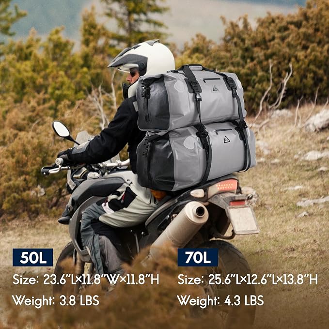Haimont Waterproof Duffel Bag Roll-top Dry Duffel Bag with Quick-fixed Straps for Motorcycling, Rafting, Boating, SUP, Kayaking, Travel, 50L/70L