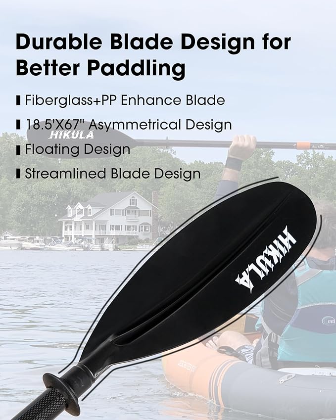 Adjustable Kayak Paddle with Carbon Shaft and PP Blade Available in 220-230/220-240/230-250cm Floating Lightweight Kayak Oars with Original Pattern