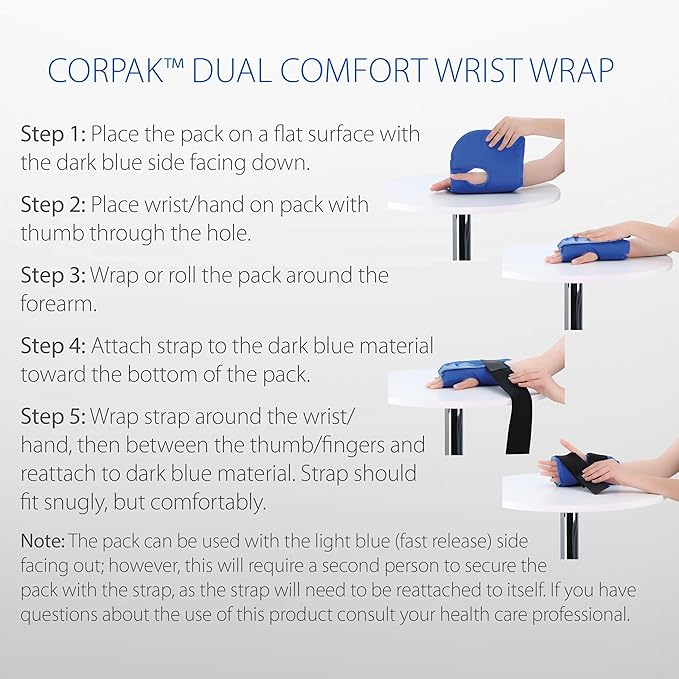 Core Products Dual Comfort CorPak – Reusable hot/Cold Wrist Pain Relief Pack – for Reliable Carpal Tunnel Pain Relief & Recovery; Use hot or Cold; Made in USA –Size: 8.5" x 14"