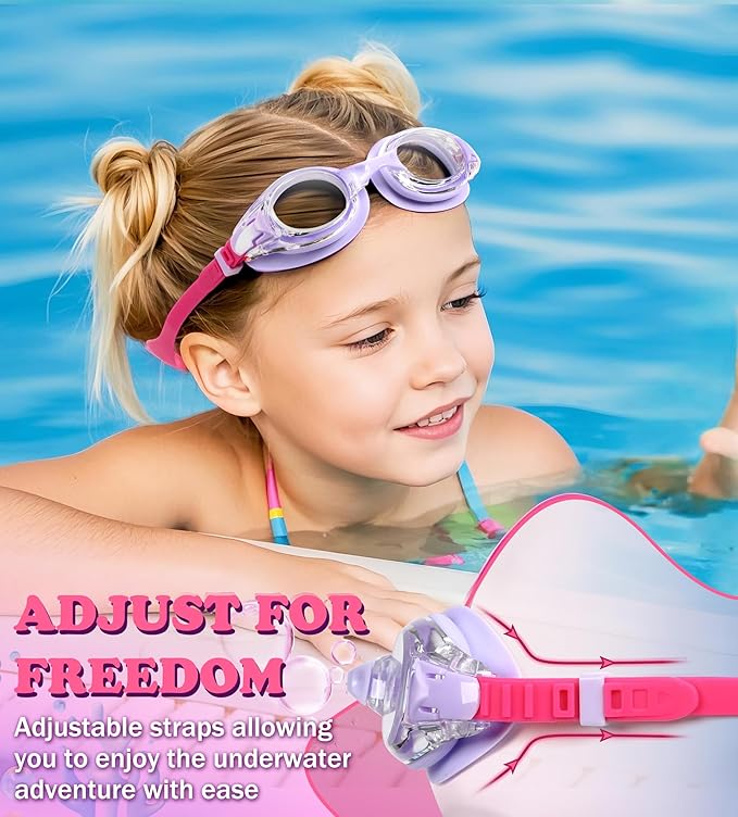 Aegend 2 Pack Kids Goggles, Swimming Goggles for Kids Age 4-16 Boys and Girls Youth, Anti-Fog Waterproof Anti-UV Pool Goggles