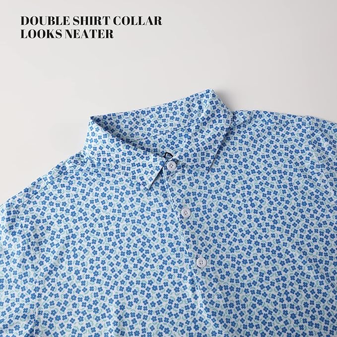 DEOLAX Mens Polo Shirts Fashion Print Mens Golf Shirt Dry Fit Mens Golf Polo Short Sleeve Quick Dry Funny Golf Shirt for Men