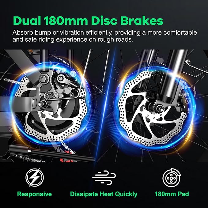 Foldable Electric Bike for Adults, 30+MPH, 48V 20Ah Removable Lithium Battery up to 80Miles, 20" Fat Tire 1000W Peak Motor Dirt Ebike Adult Electric Bicycle for Commute Beach Mountain E Bike