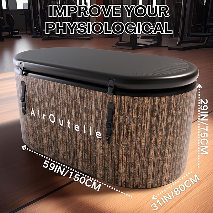 Cold Plunge Tub, Inflatable Ice Bath Tub, 216 - Gallon Large Bath Tubs for Cold Plunge, Durable, Portable & Compatible with Water Chiller for Recovery, Gyms and Cold - Water Training (Brown)