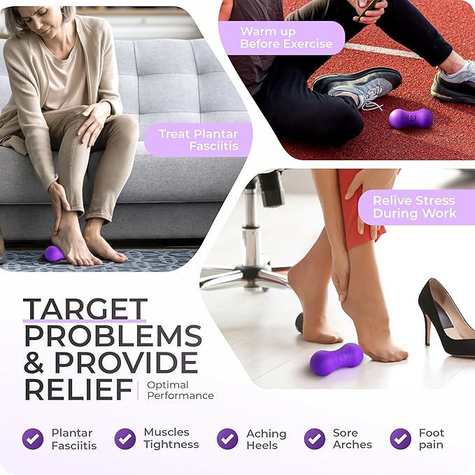 Ground Force Foot Roller – Portable Silicone Foot Massager for Plantar Fasciitis, Heel Spurs, Arch & Heel Pain Relief, Neuropathy & Myofascial Release – Trigger Point & Recovery Tool