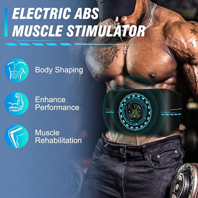 Electronic Muscle Stimulator, Ab Toning Belt Muscle Toner Fitness Training for All Body, Rechargeble for Fitness Strength Training Workout Equipment for Men and Women
