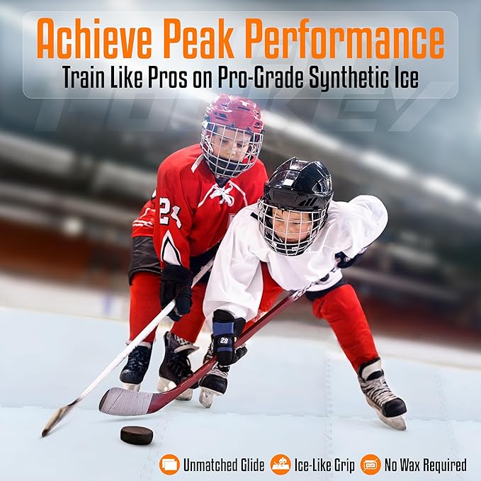 ArcticGlide Synthetic Ice Panels Pro, Easy-to-Assemble, Expandable Artificial Rink, Indoors/Outdoors - Hockey Training