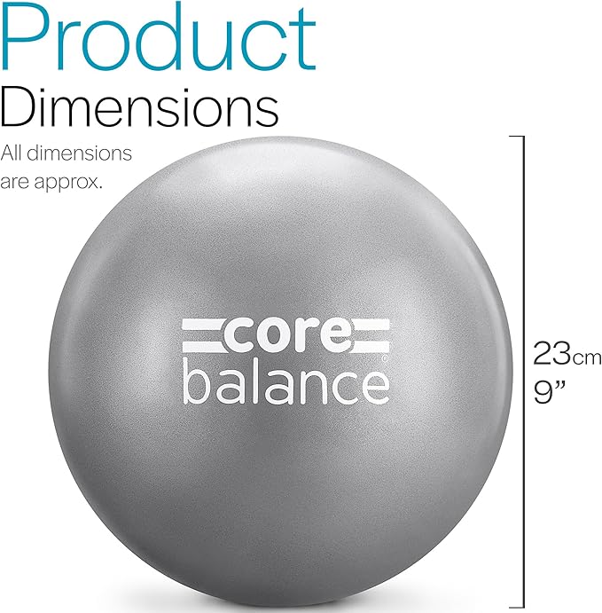 9 Inch Anti Burst Pilates Ball - Mini Exercise Ball for Yoga, Barre, Stretching and Core Stability Workout