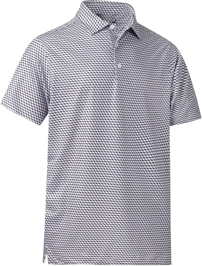 DEOLAX Mens Polo Shirts Fashion Print Mens Golf Shirt Dry Fit Mens Golf Polo Short Sleeve Quick Dry Funny Golf Shirt for Men