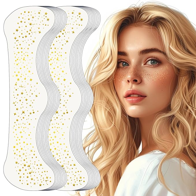 Glitter Freckles Face Tattoo, 20pcs Sparkle Freckles, Gold Face Glitter Speckles