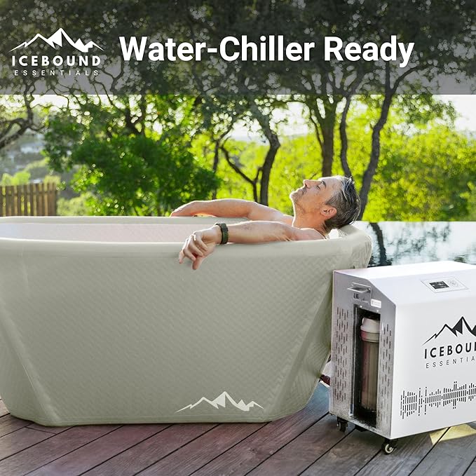 Endurance Cold Plunge 155 Gallon Ice Bath Tub Chiller Compatible Connections Inflatable, Durable, Portable, Insulated Design