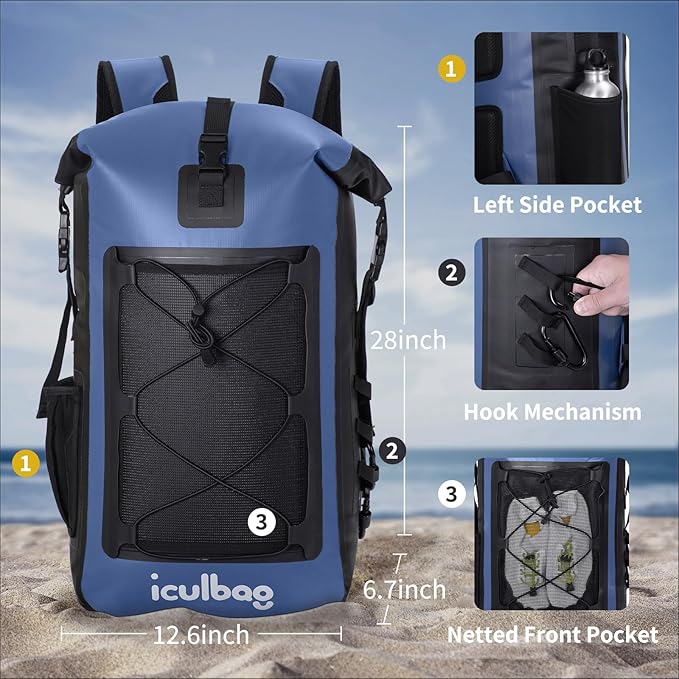 Dry Bags Waterproof Backpack for Women Men Travel Dry Bag Backpack Warterproof Bag for Kayaking Beach Boating 30L/40L