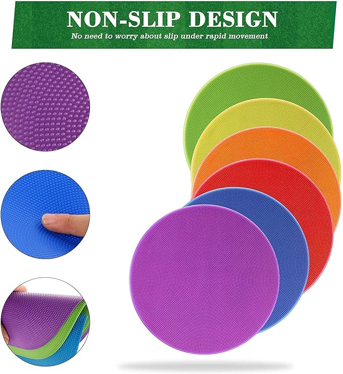 8 Inch Poly Vinyl Spot Markers, Non Slip Rubber Agility Markers Flat Field Cones Floor Dots,for Exercise Drills, Sports, Speed Agility Training -12 Pcs