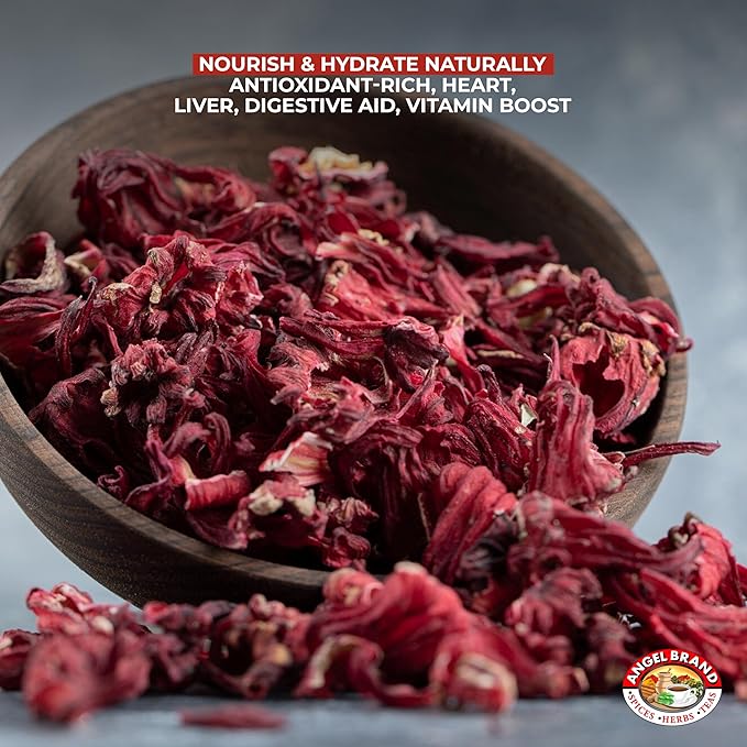 Angel Brand Dried Sorrel Hibiscus Flowers 1.5 lbs Pouch - Discover Rich Flavor & Aroma of Healthful Delights with Hibiscus Tea Loose Leaf - Enjoy Refreshing, & Nutritious Beverages to Elevate Health