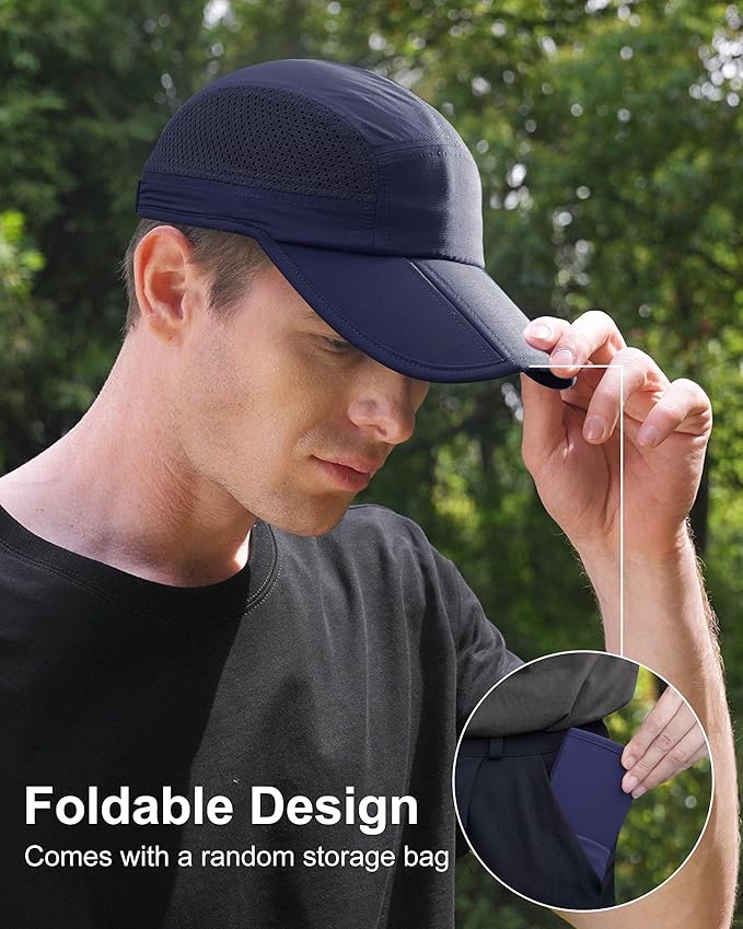 GADIEMKENSD Mens Folding Outdoor Hat Long Brim UPF 50+ Sun Protection