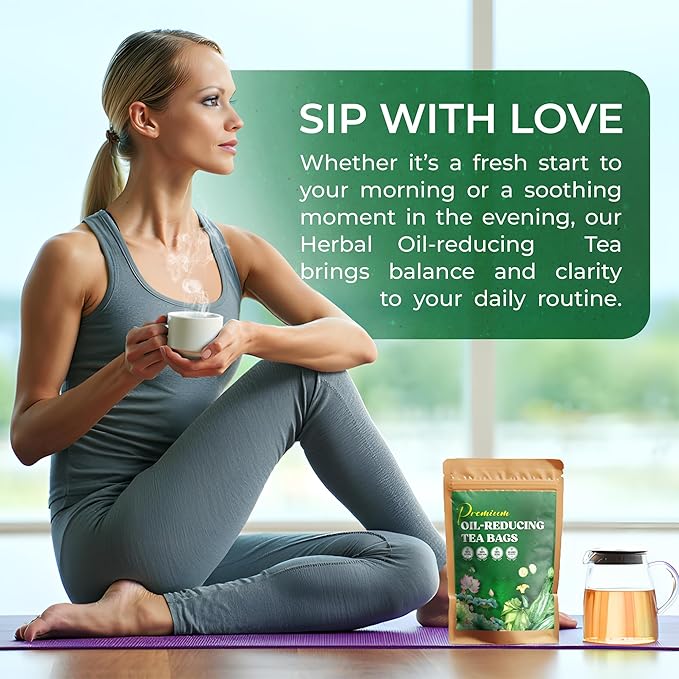 FreshDrinkUS, Oil-Reducing Herbal Tea – 75 Tea Bags | Blend of Winter Melon, Lotus Leaf, Ginger, Hawthorn, Gardenia Fruit, Rose, Cassia Seed & More | Naturally Caffeine-Free | Delicious Hot or Iced