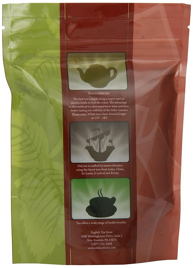 English Tea Store Oasis Mango White Tea - 2oz | Tropical Loose Leaf White tea with Natural Mango Flavor | Light and Fruity Blend for Iced or Hot Tea | Premium Refreshing White Tea Pouch