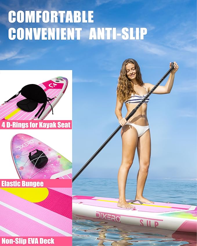 Inflatable Stand Up Paddle Board with SUP Accessories, Anti-Slip EVA Deck, 11'*33" Inflatable Paddle Boards for Adults & Youth of All Skill Levels