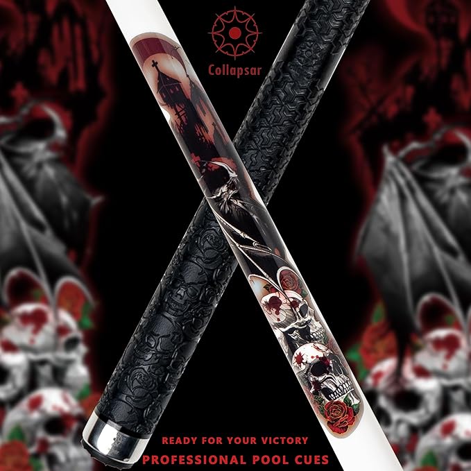 Collapsar CBP Pool Stick with 1X1 Hard Case,13mm Tip with Low Deflection Technology Billiard Cue,58" 2-Pieces 19-21 oz Professional Pool Cue Set