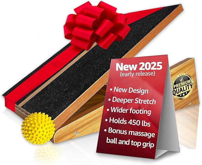 BAM's Adjustable Slant Board for Calf Stretching | Wide Slant Board for Squats & Calf Stretch | Professional Incline Board Calf Stretcher for Fitness & Physical Therapy (Plantar Fasciitis & Achilles)