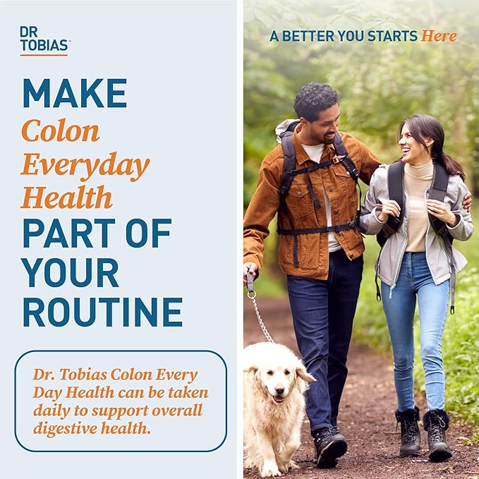 Dr. Tobias Colon Everyday Health - Gut Health for Women & Men - Psyllium Fiber Powder Drink with 4g Psyllium Husk Powder per Serving, Vegan, Gluten Free, Non-GMO, Strawberry Flavor, 60 Servings