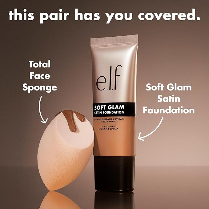 e.l.f. Soft Glam Foundation, Medium Coverage, Long-Lasting & Buildable Foundation For A Smooth, Satin Finish, Vegan & Cruelty-Free, 55 Deep Warm