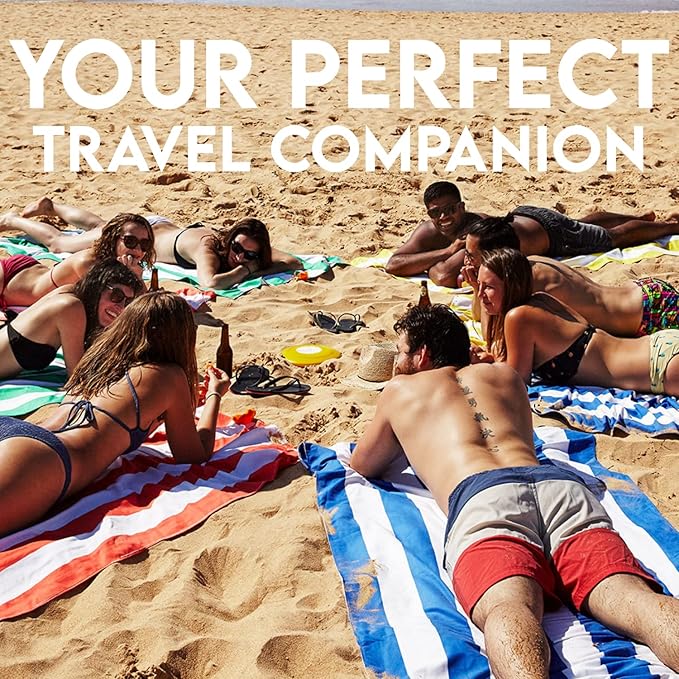 Dock & Bay Beach Towel - Quick Dry, Sand Free - Compact, Lightweight - 100% Recycled - Includes Bag - Cabana - Whitsunday Blue - Extra Large (200x90cm, 78x35)