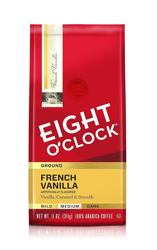 Eight O'Clock Ground Coffee, French Vanilla, 11 Ounce