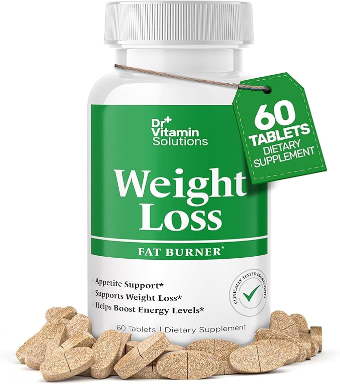 DR VITAMIN SOLUTIONS Fat Burner for Women & Men - Weight Loss Supplements with Green Tea Extract, Chromium, Vitamin B6 - Energy Booster, Belly Fat Burner & Appetite Suppressant Diet Pills - 60 Tablets