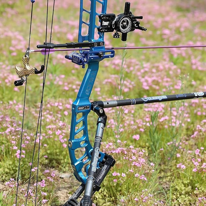 AMEYXGS Bow Stabilizer for Compound Bow, 6" 8" 10" 12" Rod Balance Bar with Damping System and Weights Shock Absorber for Compound Bow Archery Accessory