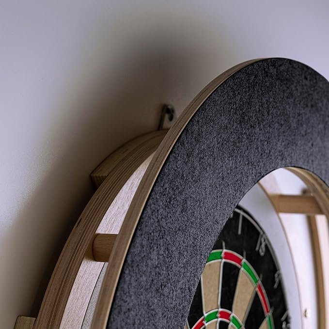 Dart Board Cabinet Set with LED Light; Bristle Dartboard, Built in LED Light, Darts and Chalkboards