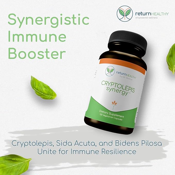 Cryptolepis Synergy, Immune Support Vitamins, Immune System Booster for Adults, Liver, Lymphatic, & Immune Support Supplement, Supports Lyme & Natural Parasite Defense, 120 Capsules, 3 Pack