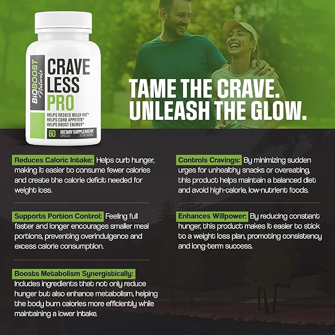 Crave Less MAX | Supports GLP-1 Pathway Function | Weight Loss Pills for Women | Fat Burner to Boost Metabolism, Carb Blocker | 7 Backed Ingredients | 3rd Party Tested - 60 Pills for Adults