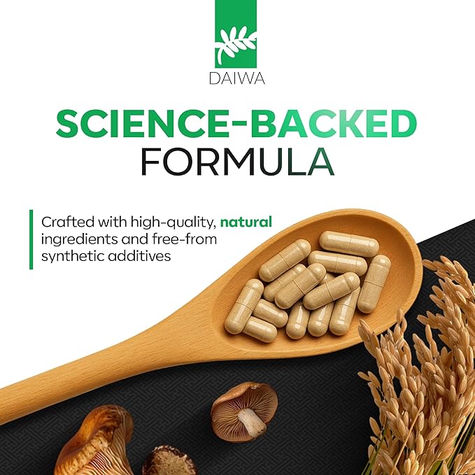 Daiwa PeakImmune4® – Immune Support Supplement for Adults with Rice Bran Arabinoxylan Compound (RBAC) and Enzyme from Shiitake Mushroom – 50 Capsules