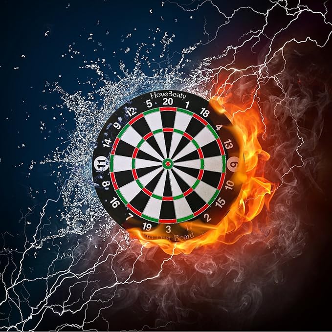 Dart Board, Dart Game Set with 6 Metal Darts and Double-Sided Flocking Dartboard (18 Inches)