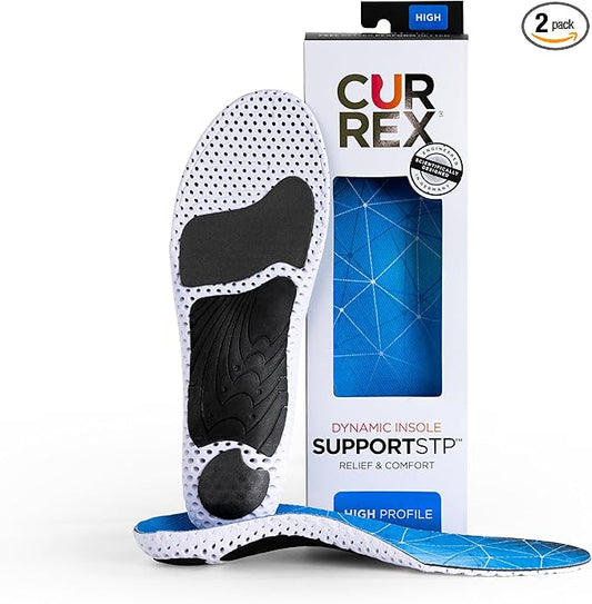 CURREX SupportSTP – Arch Support Insole w/Superior Cushioning & Airflow, Heavy Duty Shell for Less Fatigue – Comfort, Athletic, Casual and Work Shoe Inserts, Men & Women – High Arch, Large